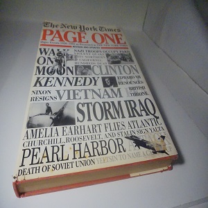 The New York Times Page One a historical text covers major events from the 1920-1993. Published by Galahad Books